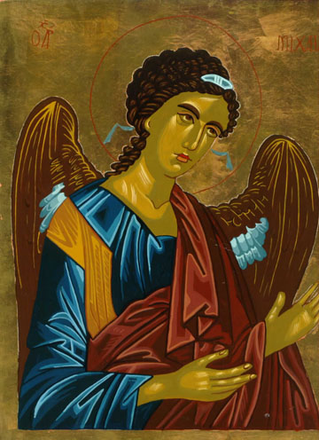 Archangel Michael Icon by Olga Christine