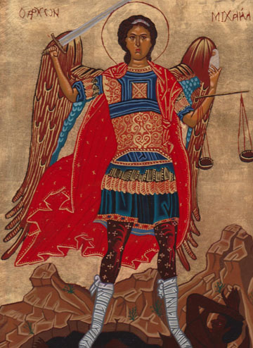 Archangel Michael Icon by Rose Lukjanenko