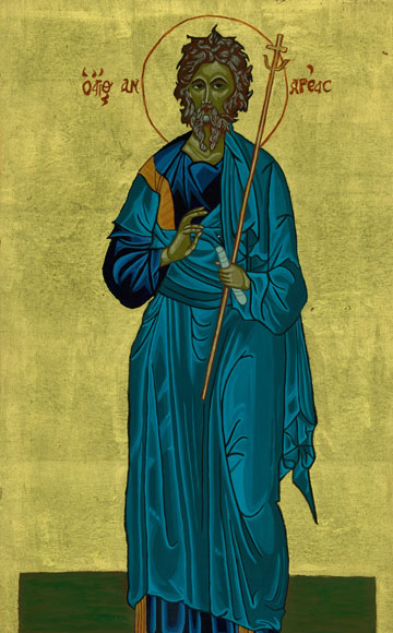 St Andrew Full Figure Icon by Rose Lukjanenko